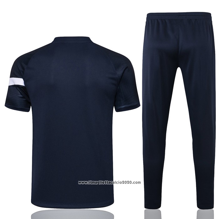 Tuta da Track Francia Manica Corta 2021 2022 Blu